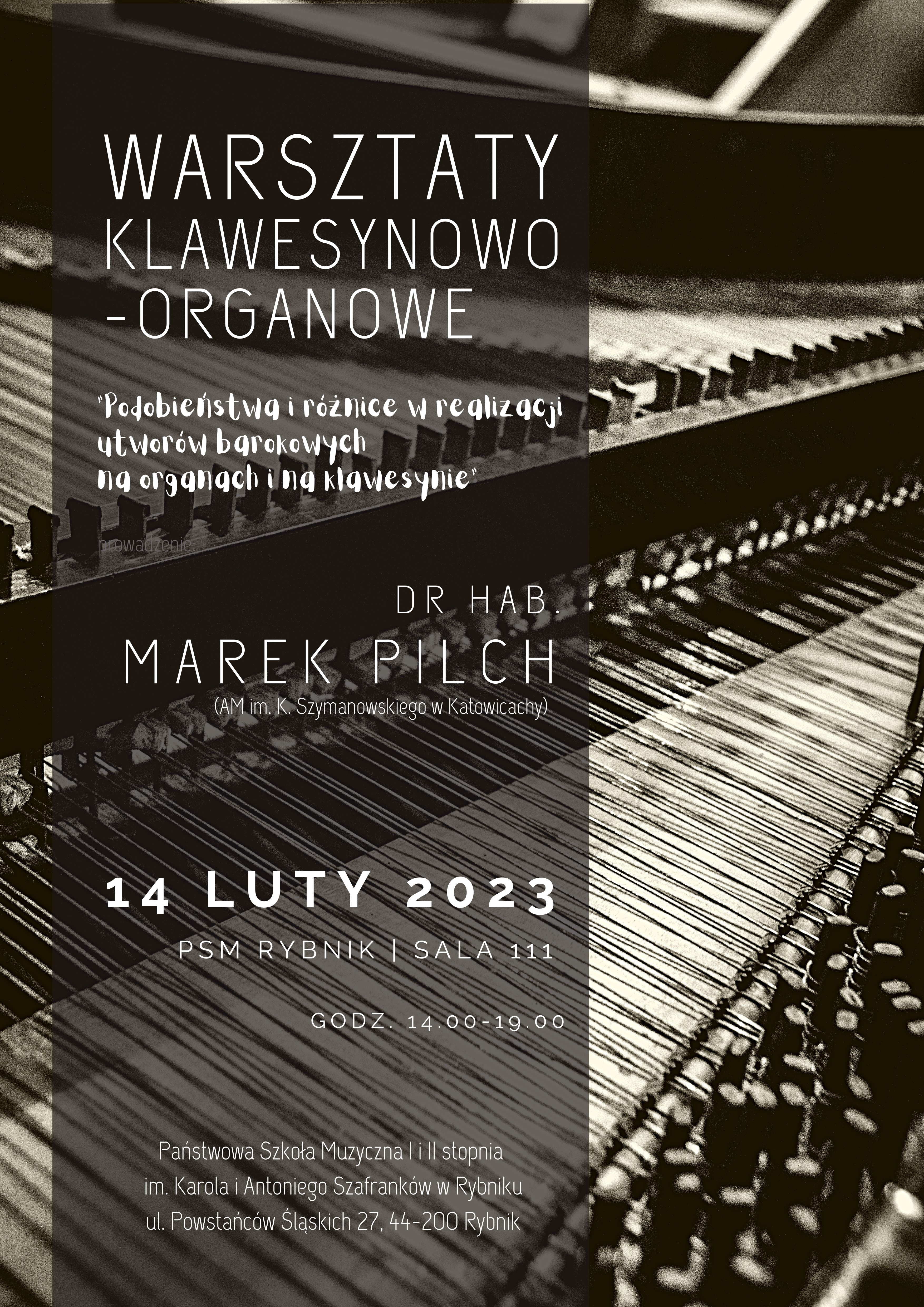Plakat Warsztaty Klawesynowo-Organowe
