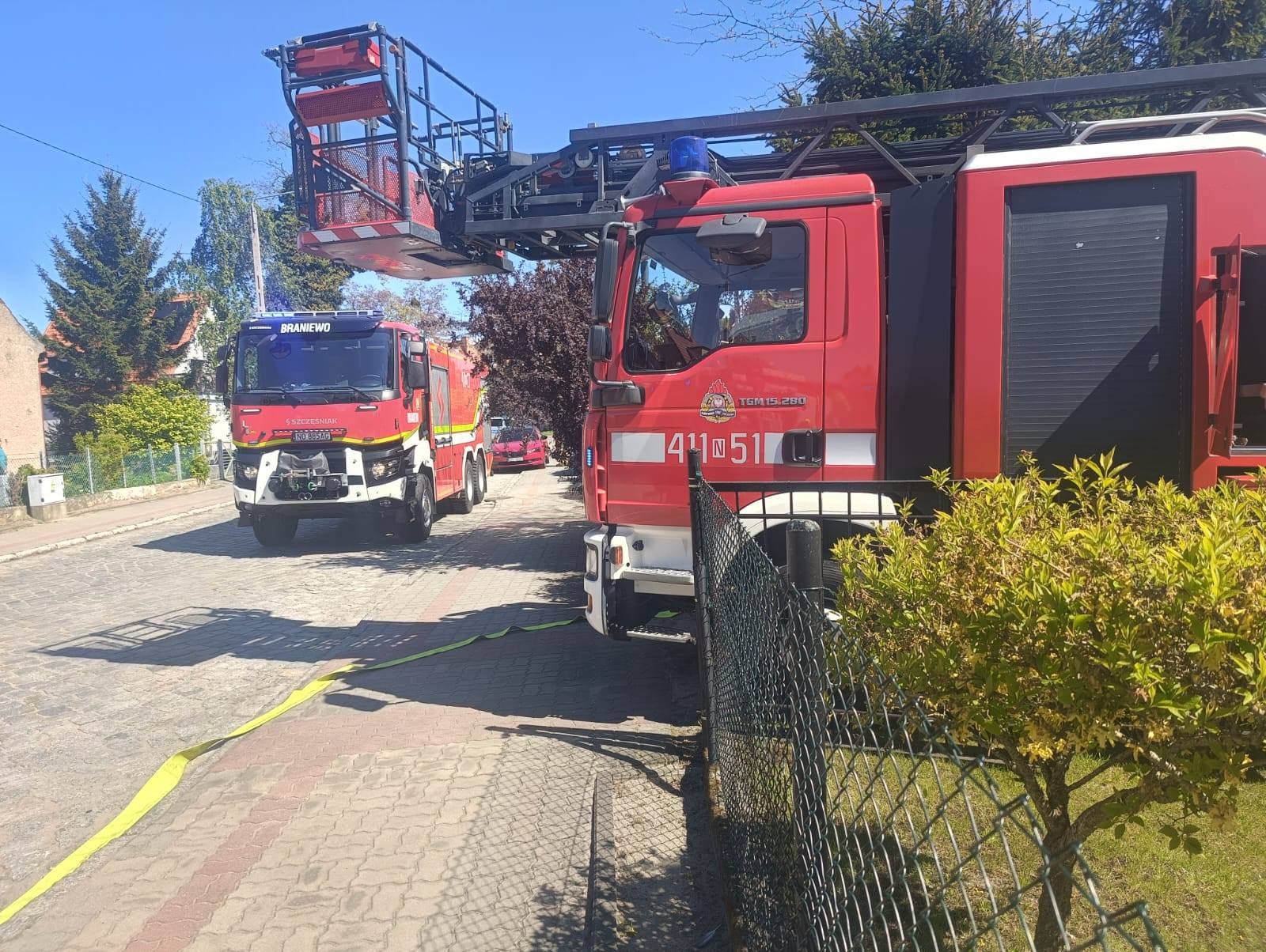 Pożar w budynku jednorodzinnym – Braniewo