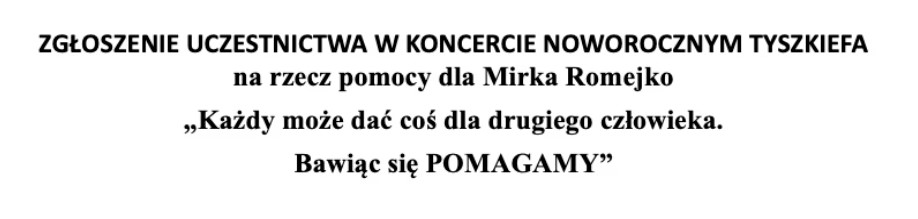 Link do zgłoszeń na : Noworoczny koncert charytatywny 