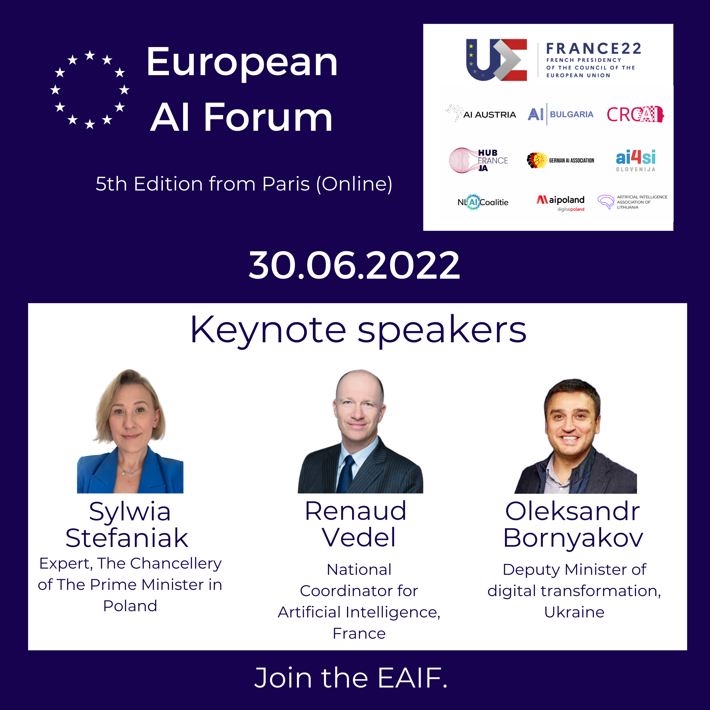 European AI Forum Keynote Speakers