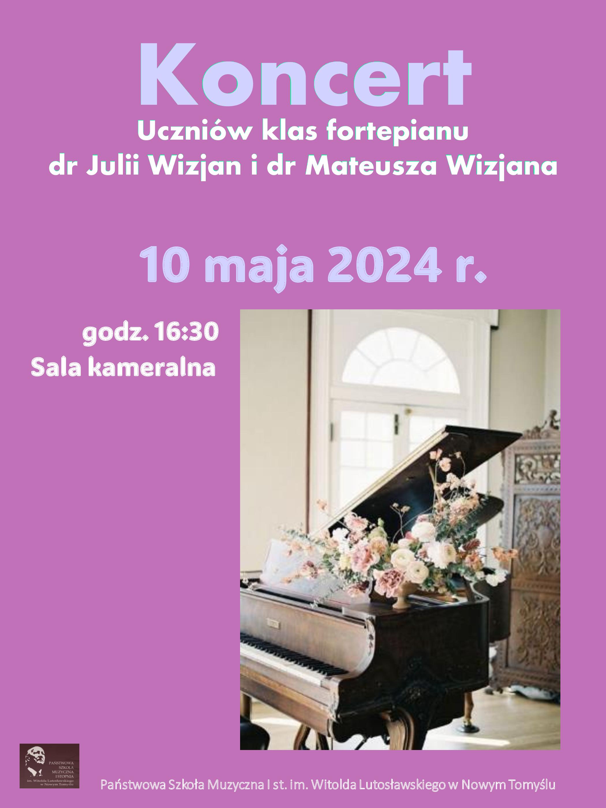 Plakat - koncert klas fortepianu