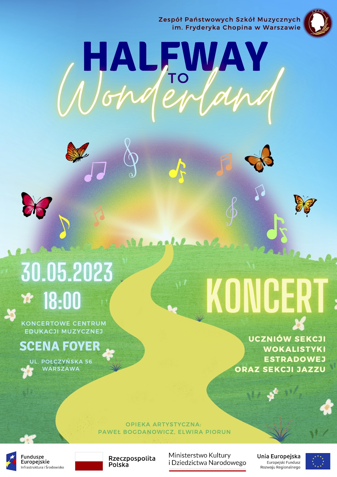 Afisz - koncert uczniów Sekcji Wokalno-Estradowej oraz Sekcji Jazzu