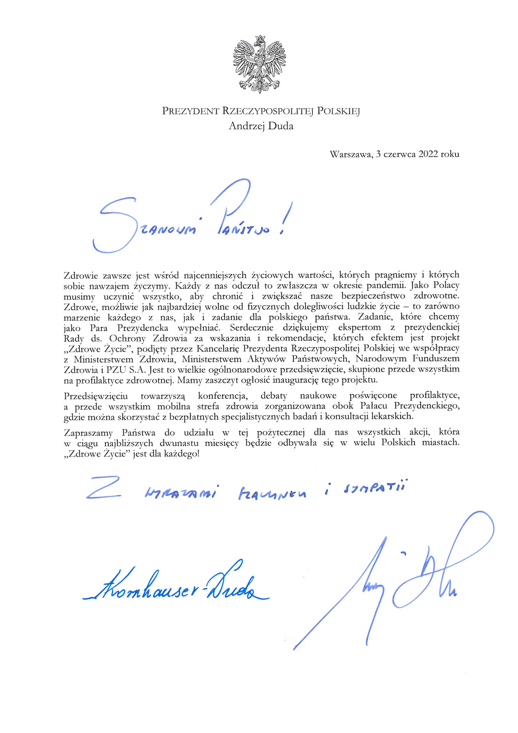 List Pary Prezydenckiej