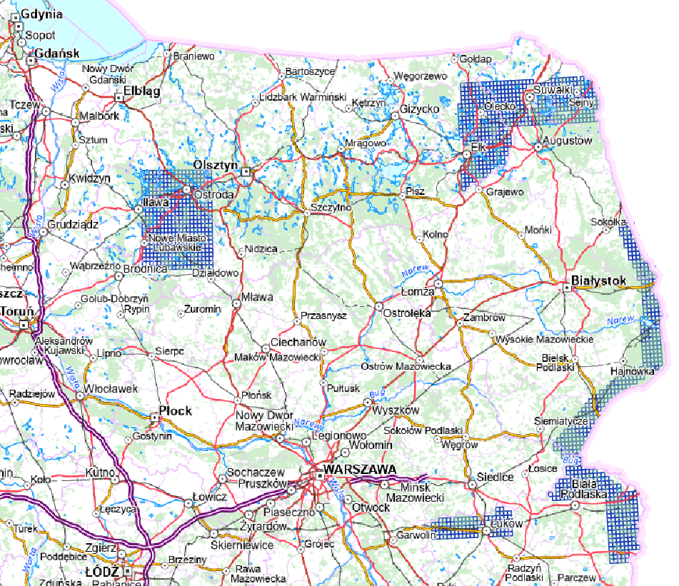 Ilustracja przedstawia zrzut ekranu z zasięgiem nowo przyjętych danych