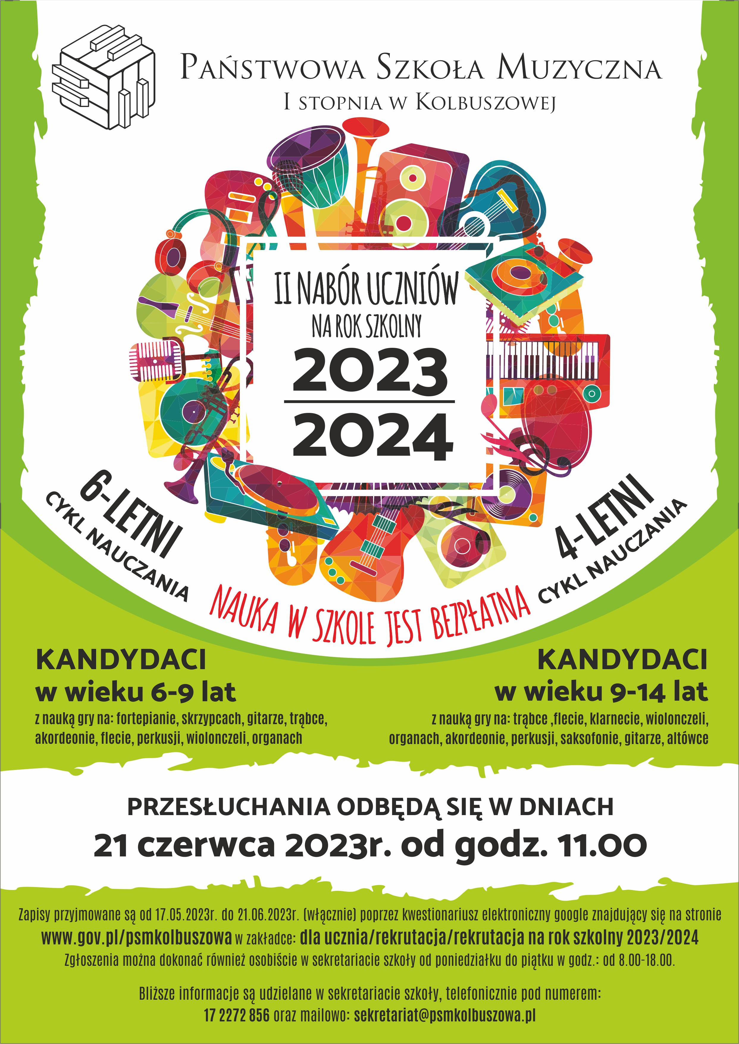 II Nabór uczniów na rok szkolny 2023/2024