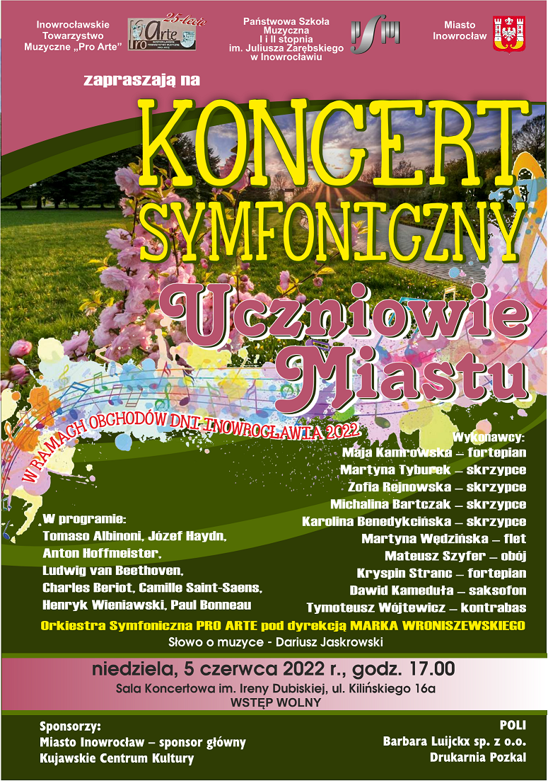 Plakat promujący wydarzenie Uczniowie Miastu 2022