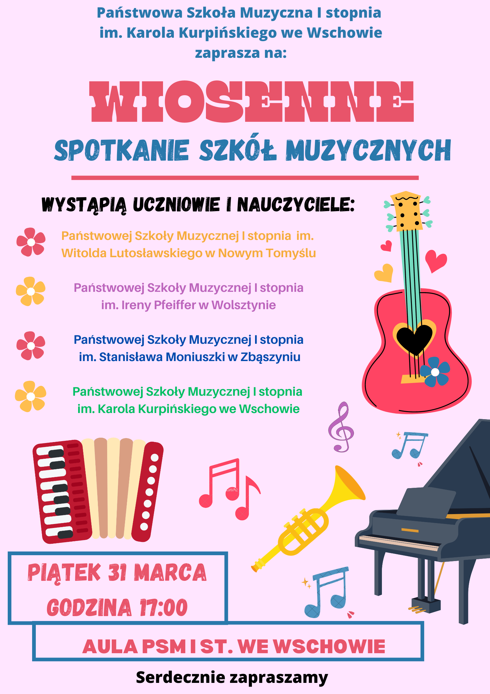 Plakat Wiosenne Spotkania Szkół Muzycznych