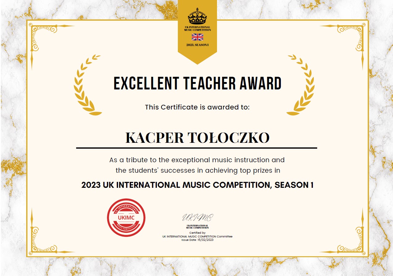 Dyplom dla Kacper Tołoczko