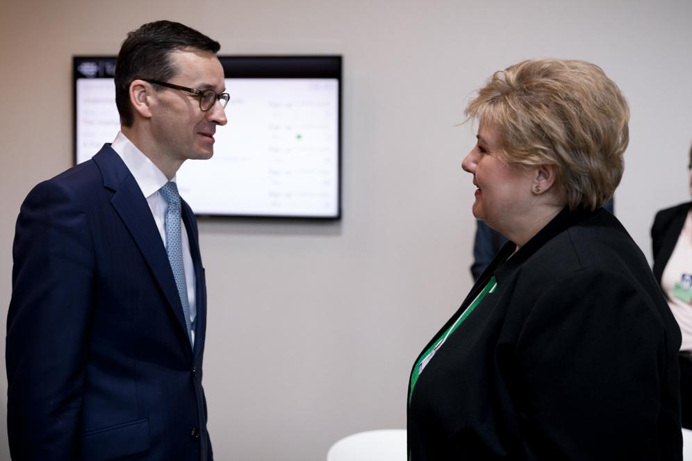Premier Mateusz Morawiecki i Erna Solberg.