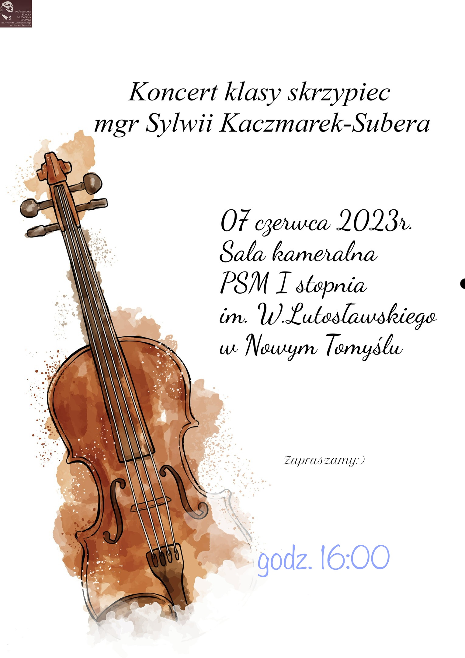 Plakat - Koncert klasy skrzypiec 