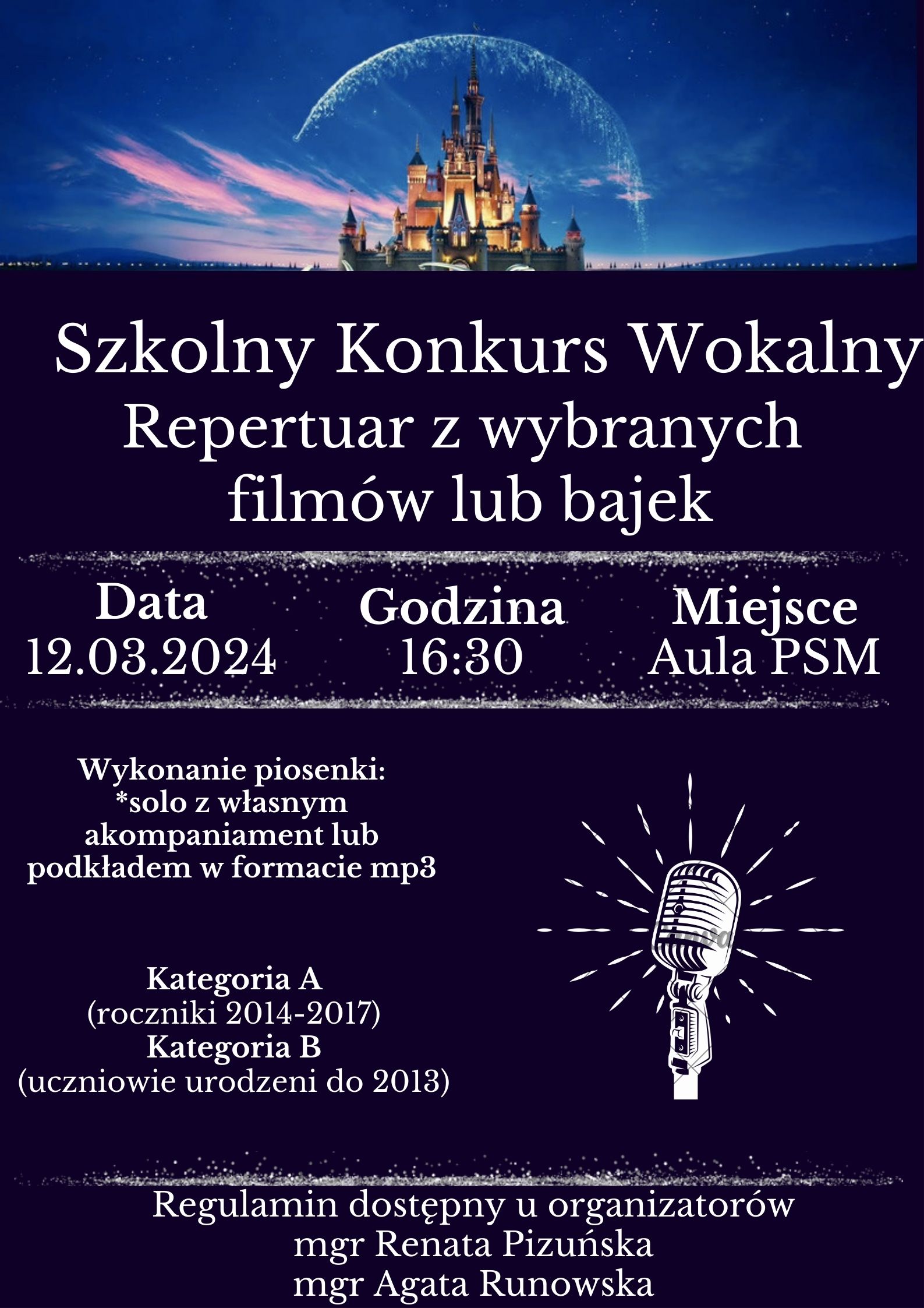 Plakat koncertu wokalnego