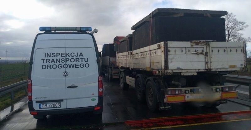 O 10 ton przeładowany zestaw zatrzymał patrol ITD.