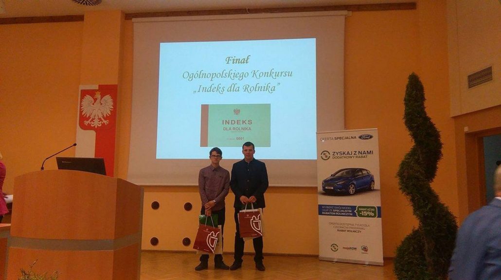 MATEUSZ DAŁEK LAUREATEM I FINALISTĄ KONKURSU „INDEKS DLA ROLNIKA”