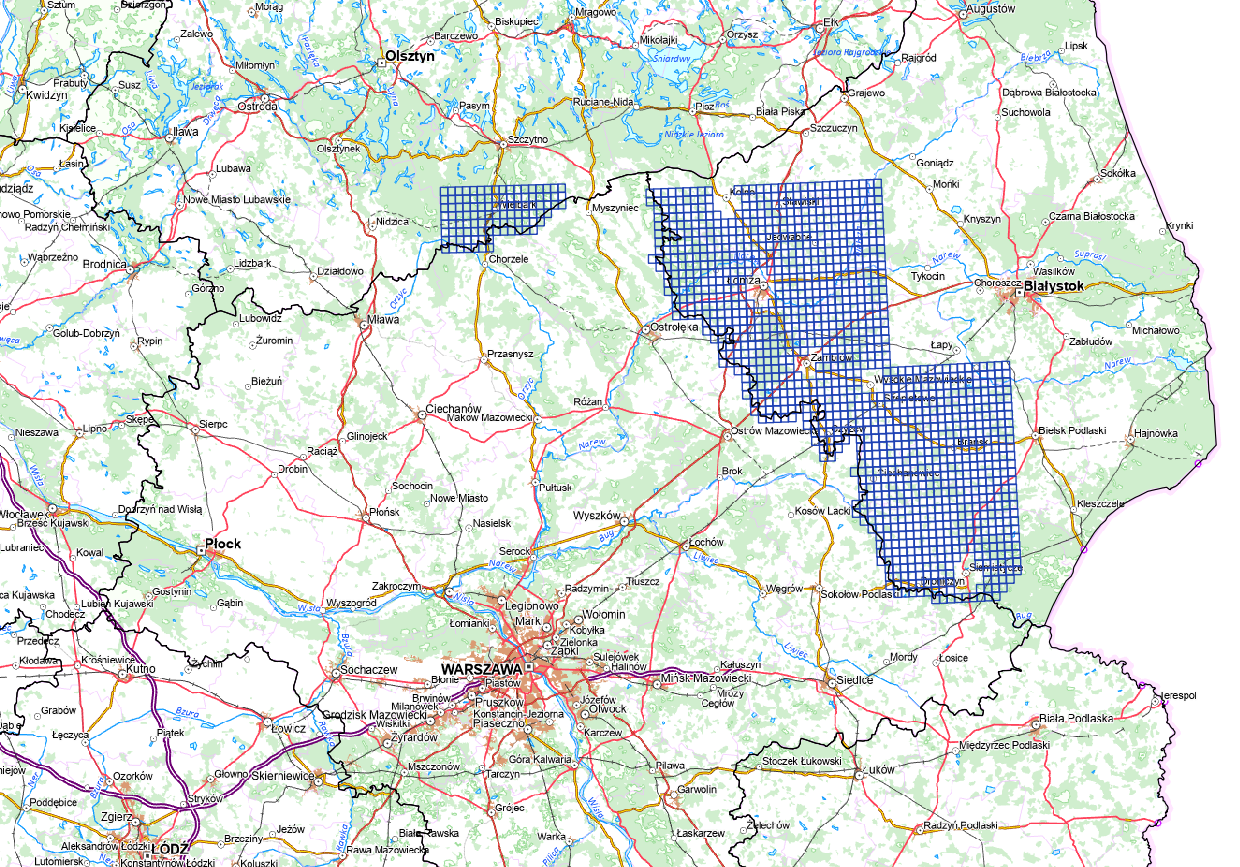 Ilustracja przedstawia zrzut ekranu z zasięgiem nowo przyjętych danych