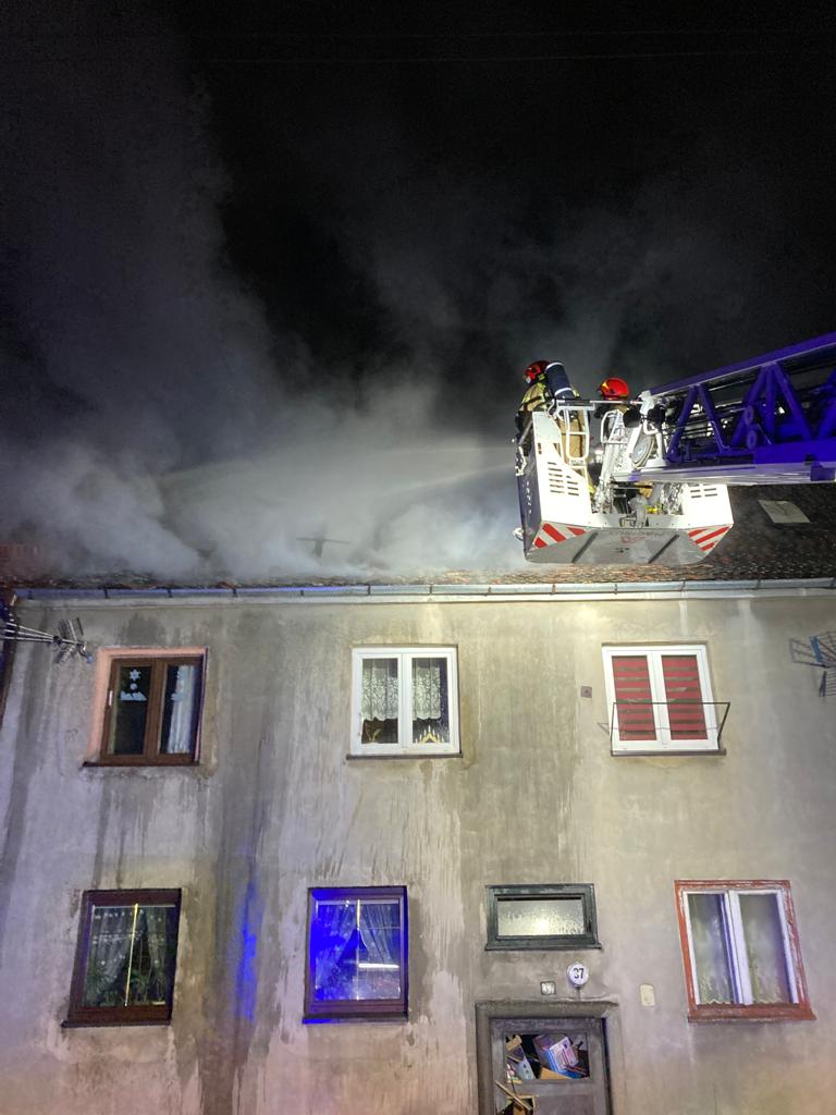 Pożar poddasza przy ul. Żeromskiego 37