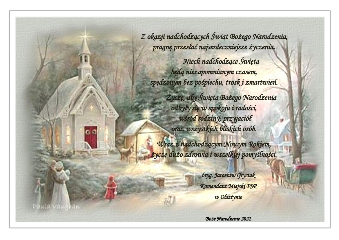 Życzenia Komendanta Miejskiego PSP w Olsztynie