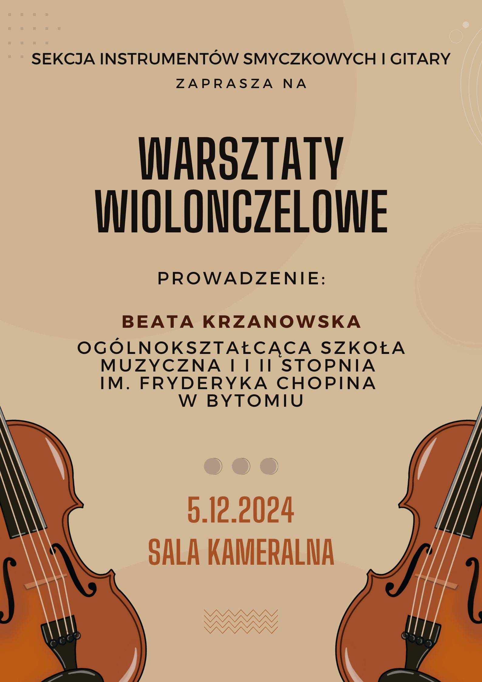 Afisz do Warsztatów wiolonczelowych