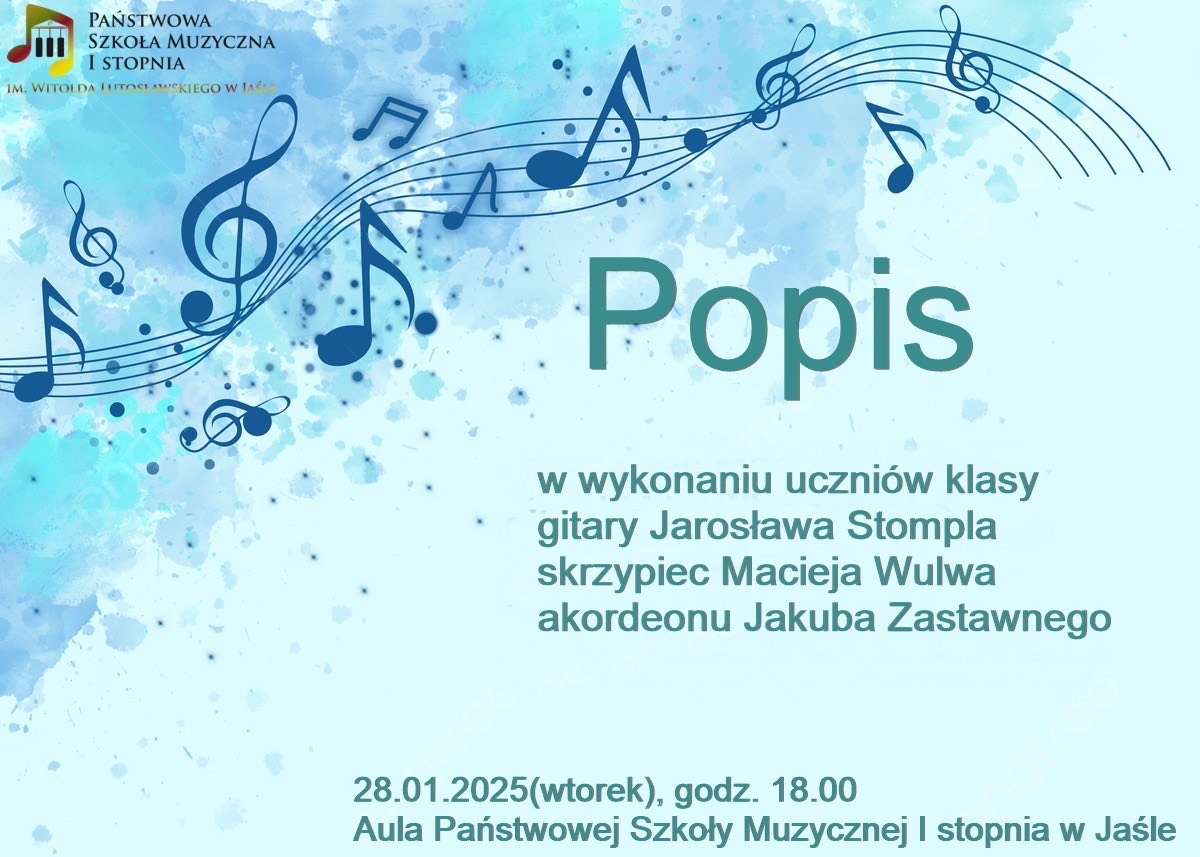 Popis uczniów klasy gitary, skrzypiec i akordeonu