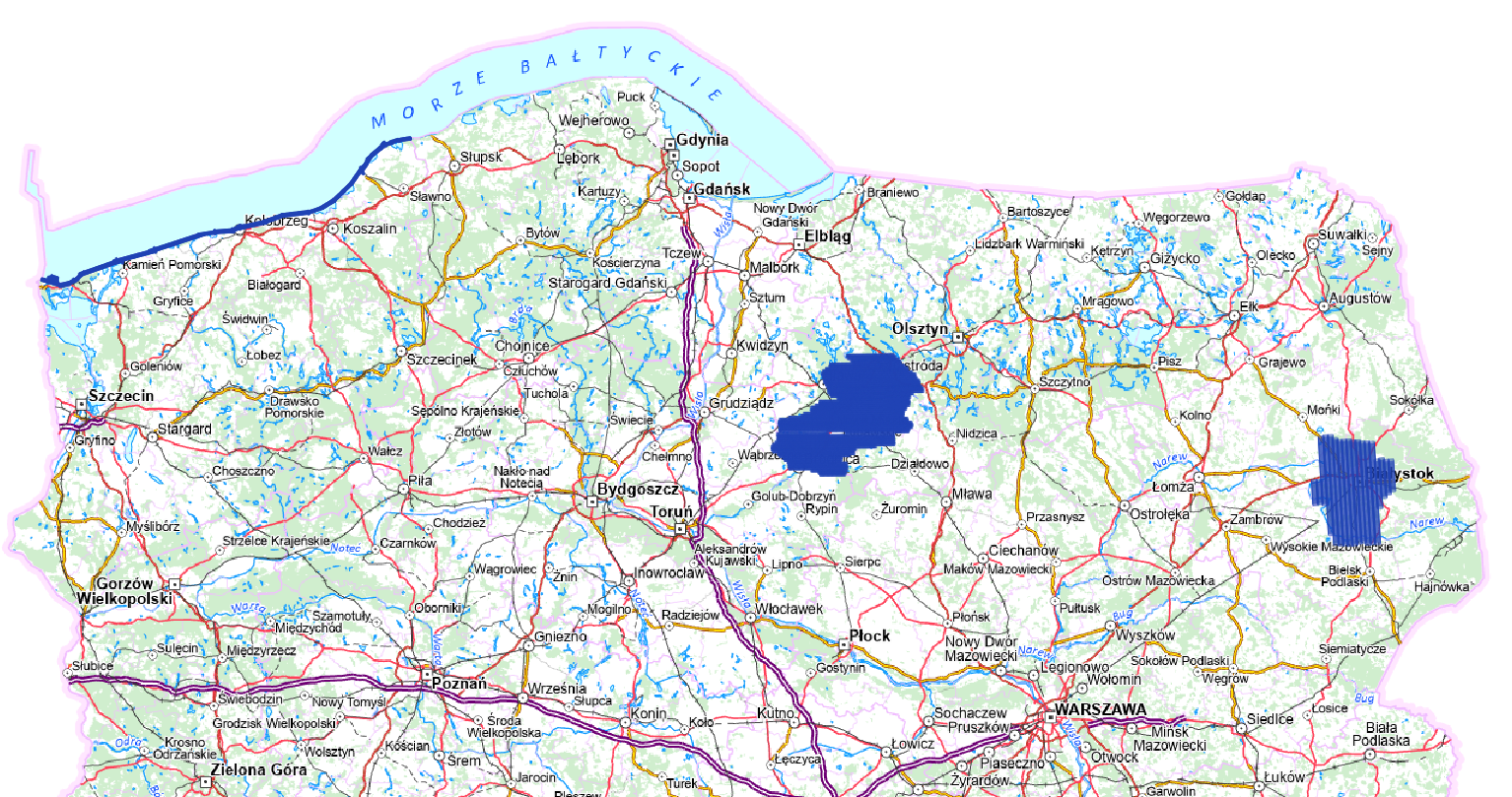 Ilustracja przedstawia zrzut ekranu z zasięgiem nowo przyjętych danych.