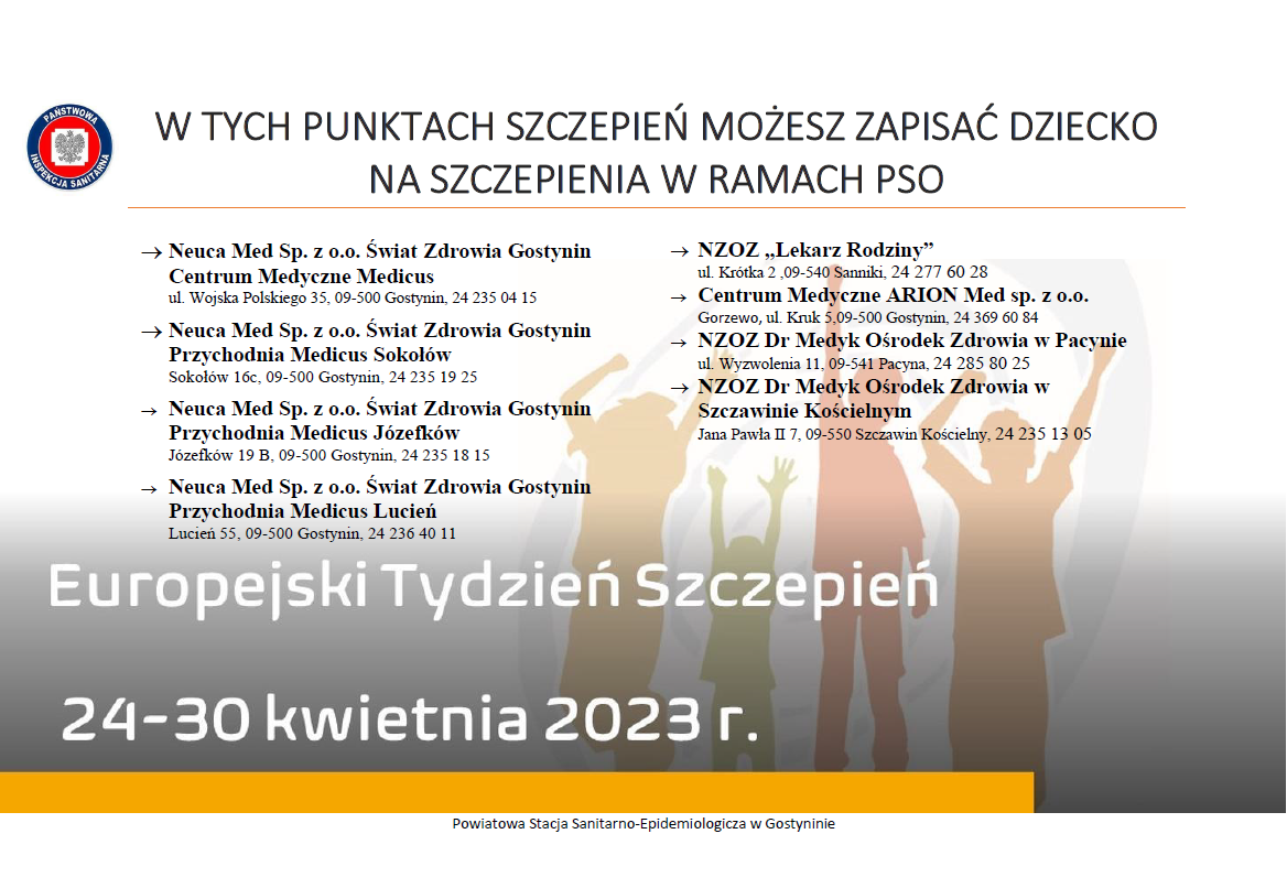 Punkty szczepień w pow. gostynińskim