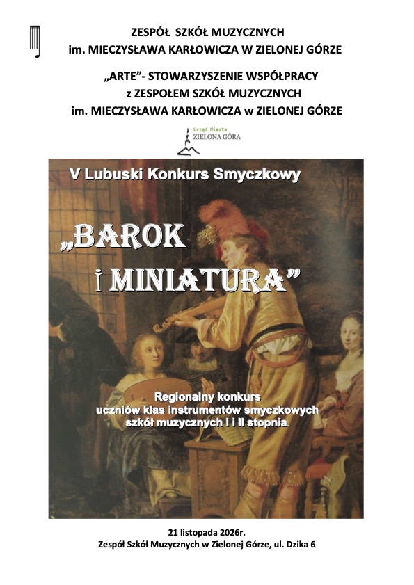 Afisz konkursu Barok i Mianiatura
