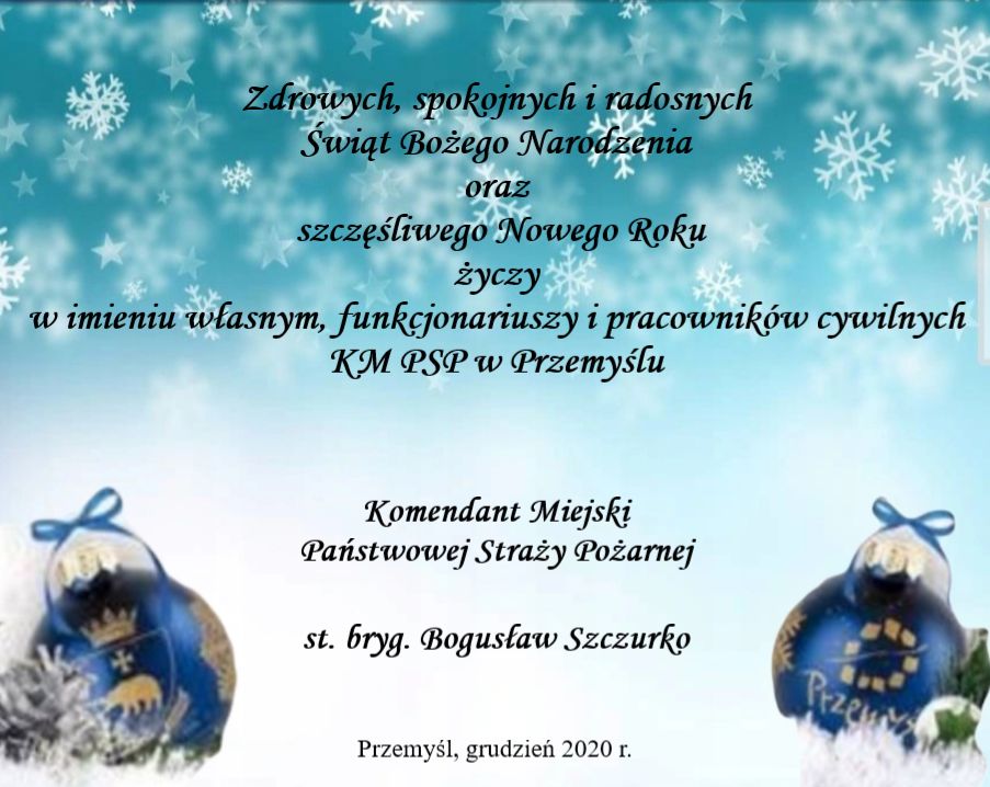Życzenia Komendanta Miejskiego PSP