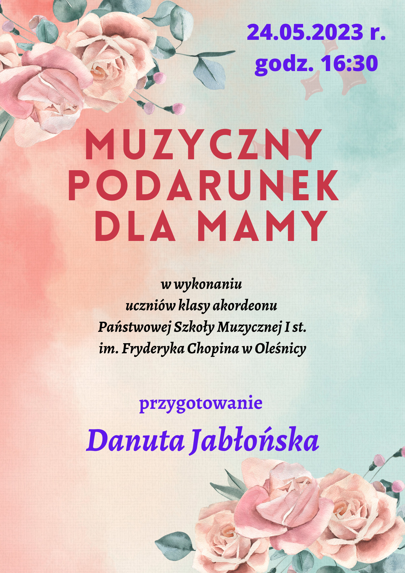 koncert uczniów klasy akordeonu