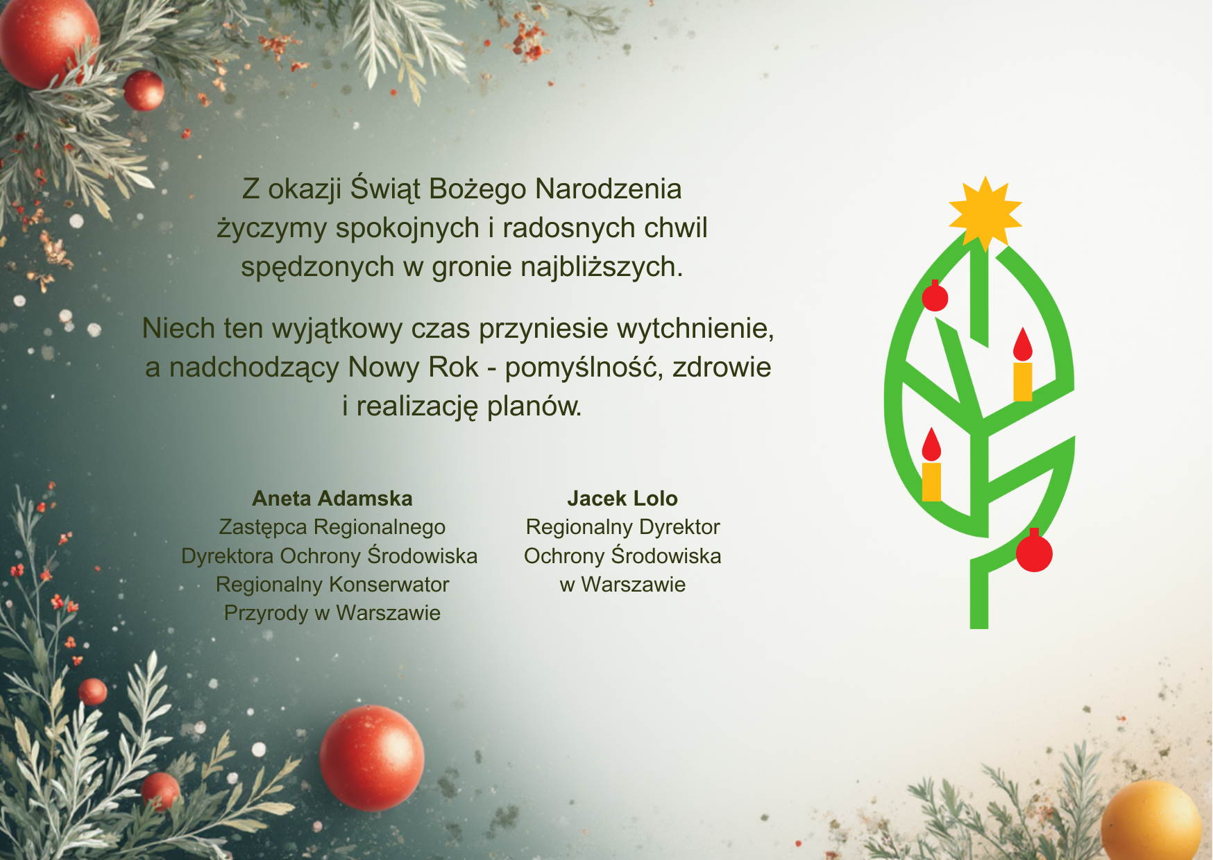 Kartka z życzeniami na grudzień 2025