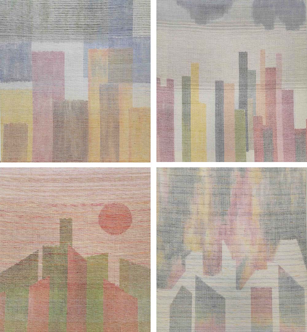 Czteroelementowy zestaw tkanin nicielnicowych Jagody Sowińskiej