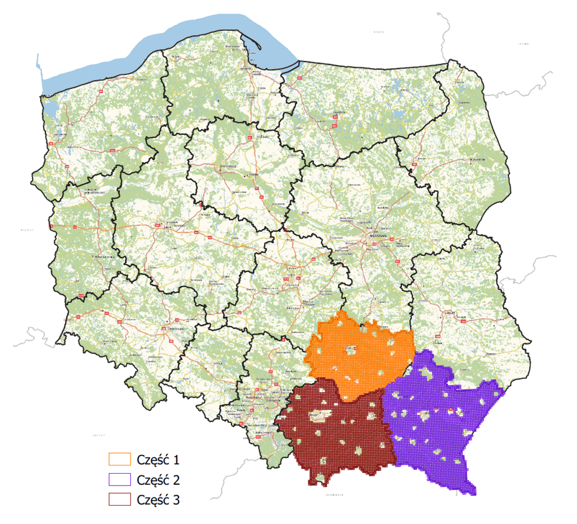 Ilustracja przedstawiaja zakres planowanych do opracowania danych wysokościowych w 2023 r. 