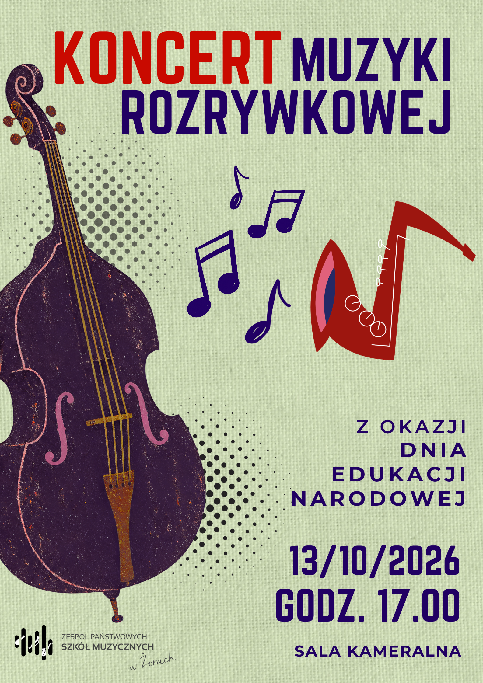 Plakat zapraszający na koncert muzyki rozrywkowej 13.10.2026