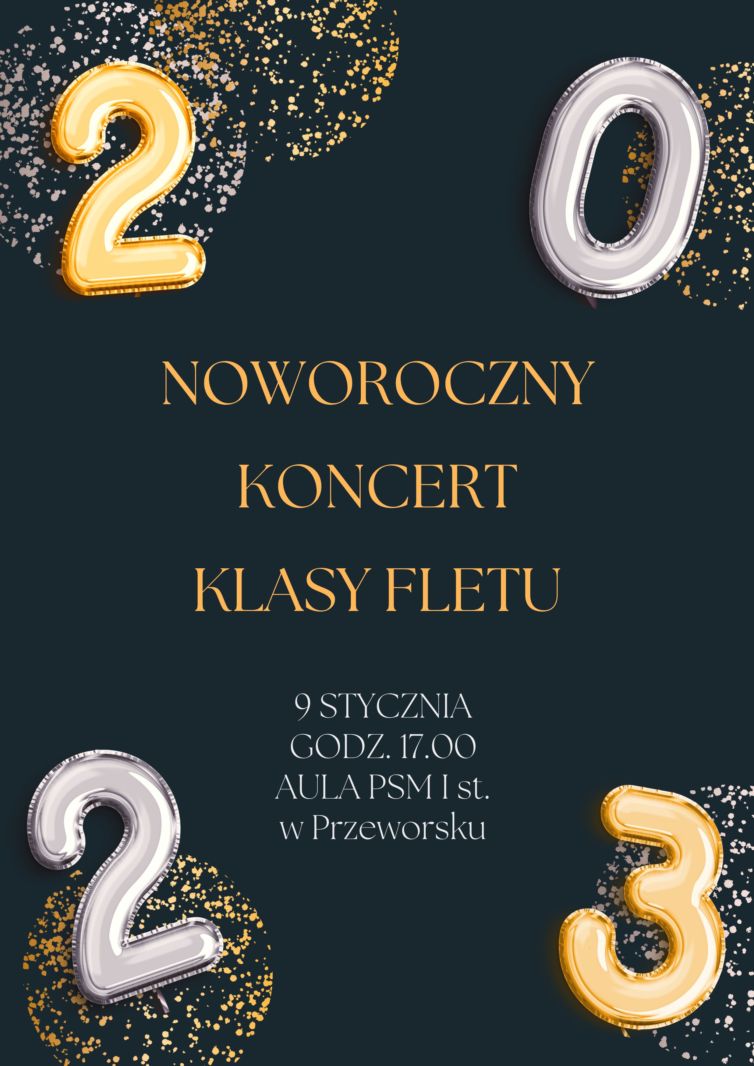 Noworoczny Koncert Klasy Fletu - plakat