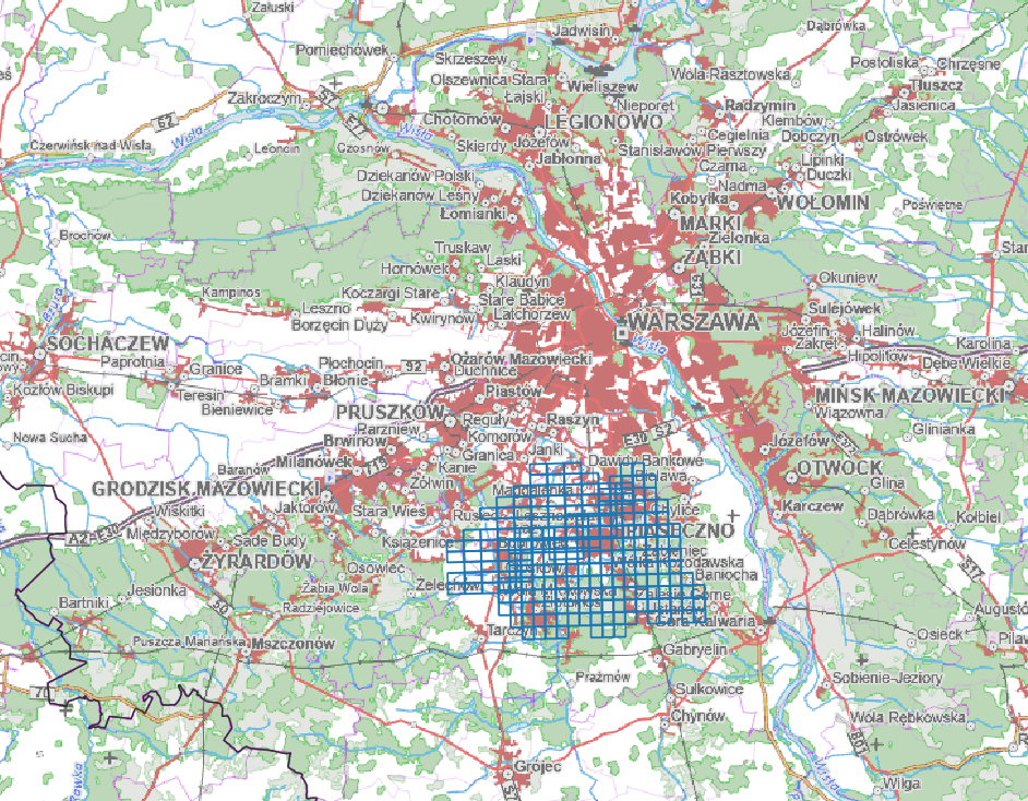 Ilustracja przedstawia zrzut ekranu z zasięgiem nowo przyjętych danych