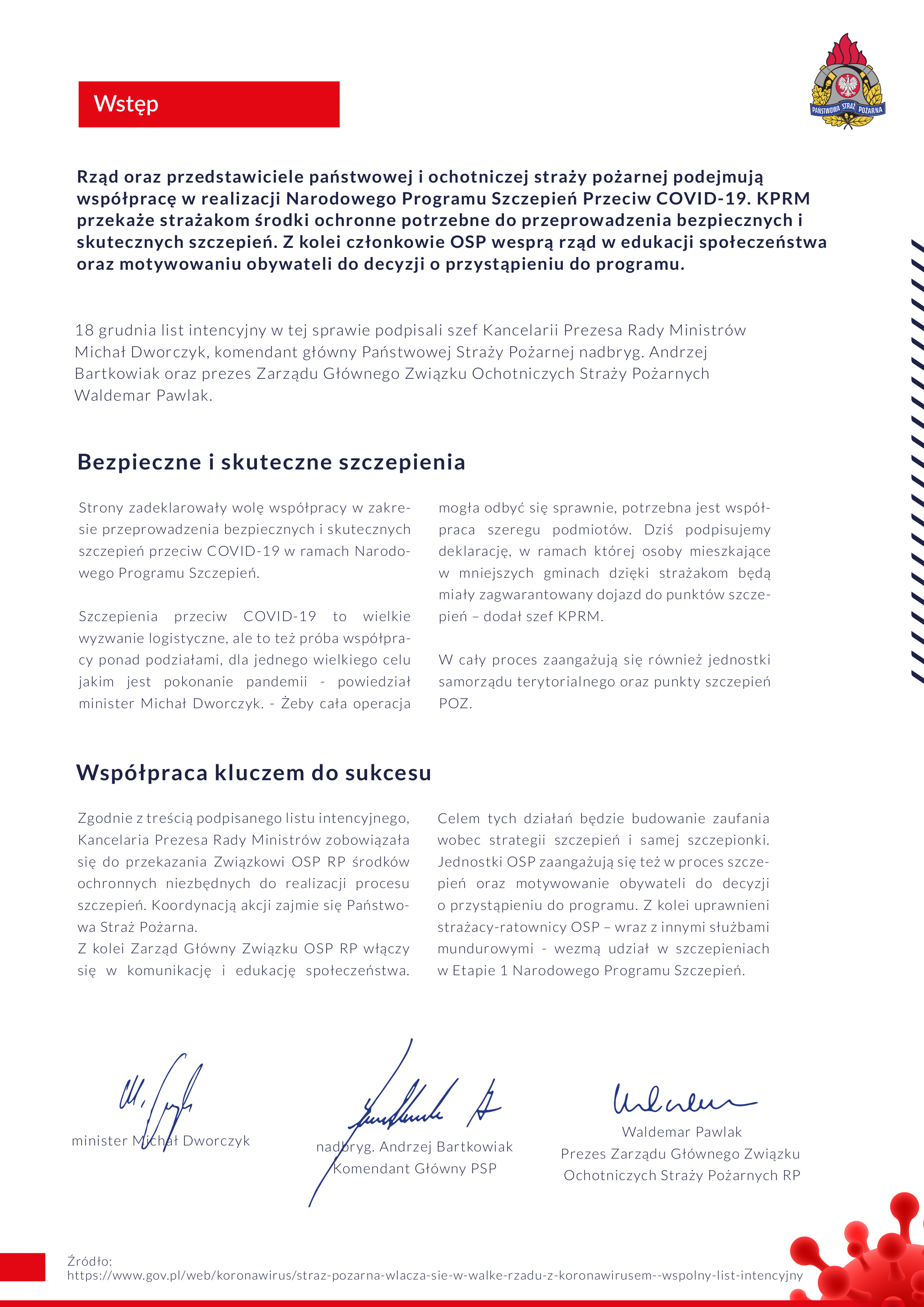 Wytyczne dla PSP i OSP w zakresie transportu pacjentów do punktów szczepień jak i personelu medycznego do pacjentów, strona 3