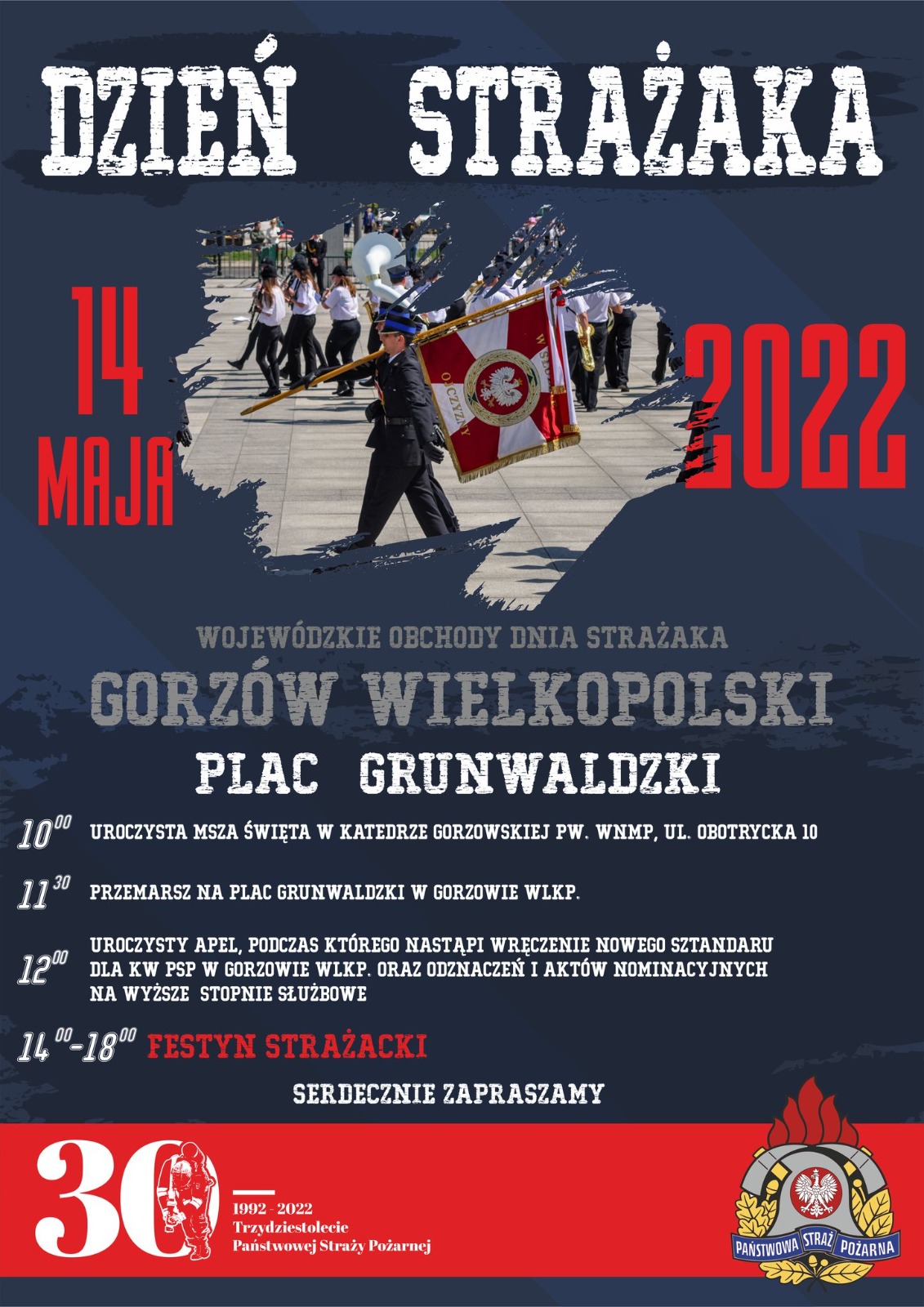 Plakat Wojewódzkich Obchodów Dnia Strażaka 2022