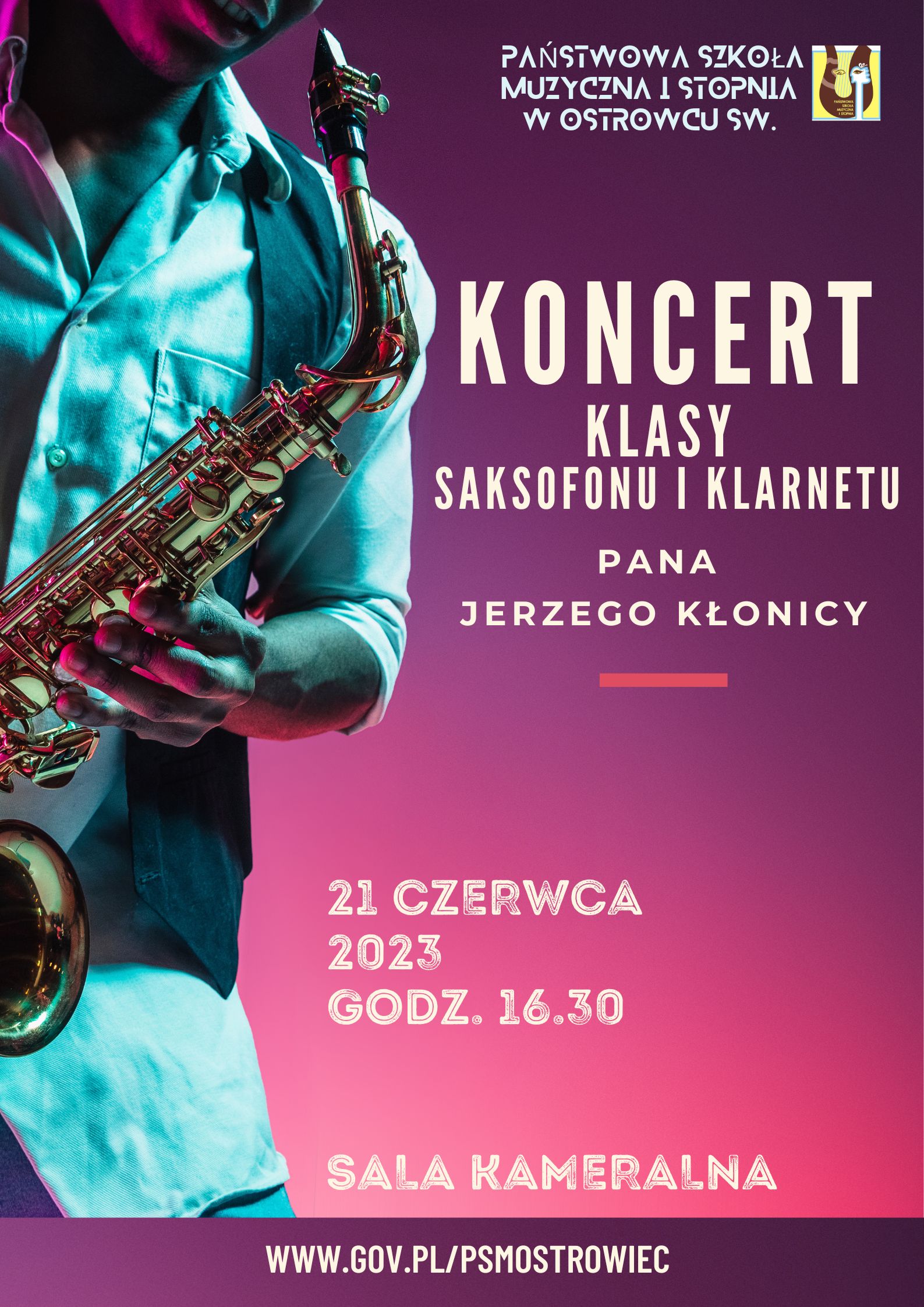 Koncert klasy saksofonu i klarnetu p. Jerzego Kłonicy