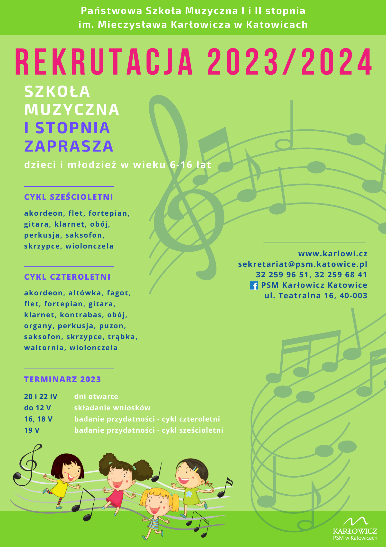 ilustracja graficzna informacji dot rekrutacji do PSM I stopnia.