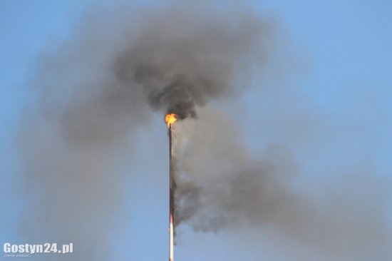 Gostyń - Pożar wiatraka prądowego w Ciołkowie