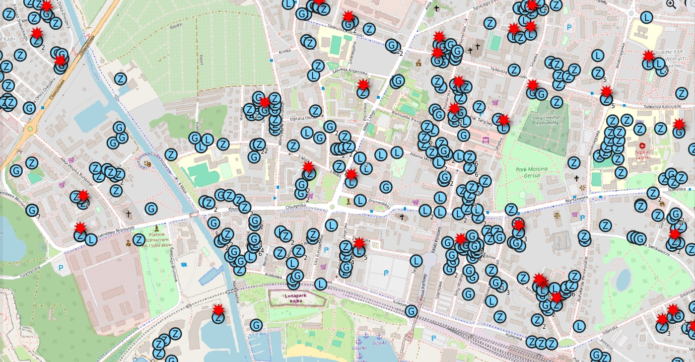 Nie pokrywająca się geometria punktów reprezentujących transakcje w WFS i WMS 