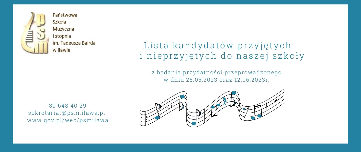 Lista kandydatów przyjętych i nieprzyjętych 