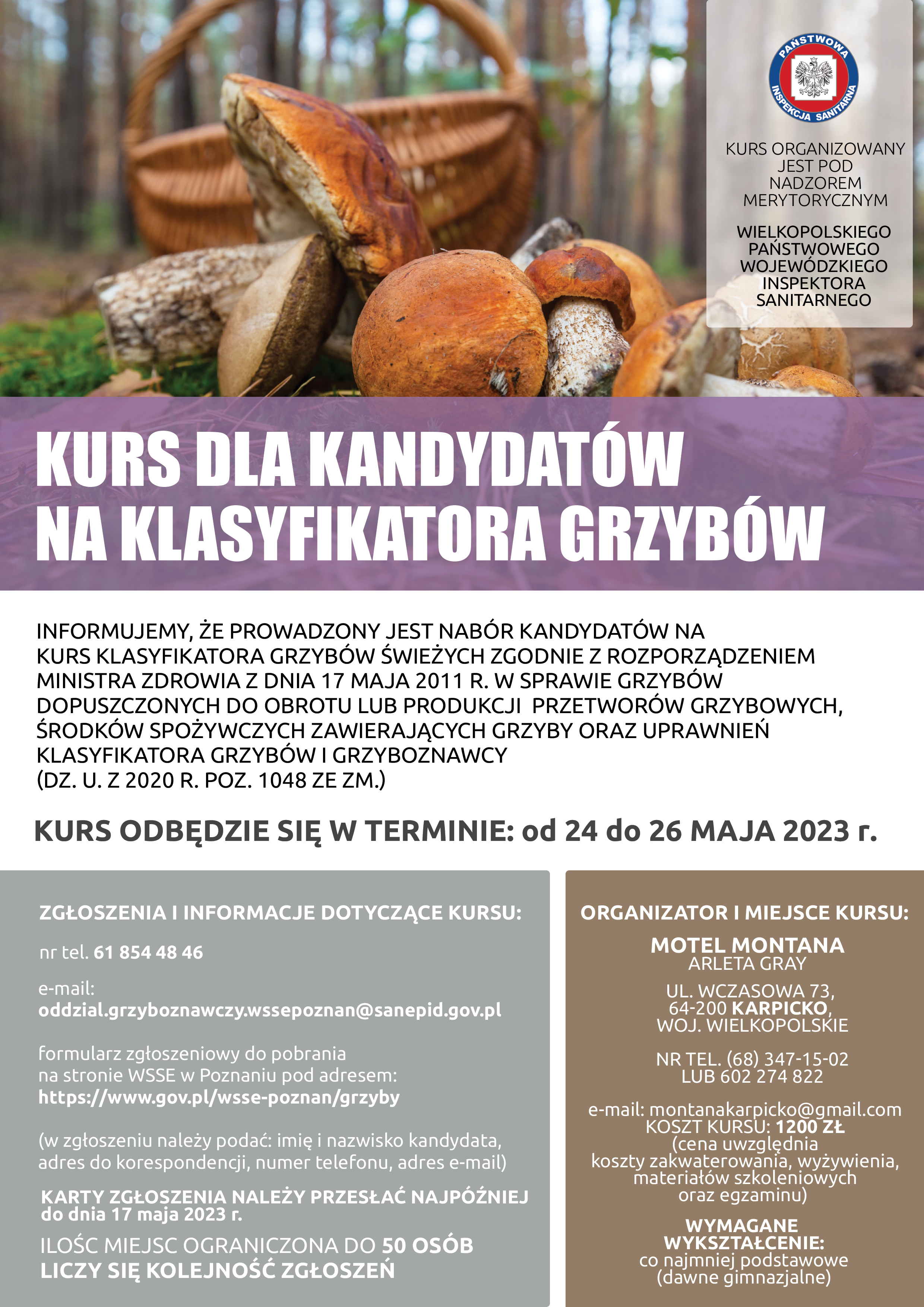 Kurs klasyfikatora grzybów świeżych 2023
