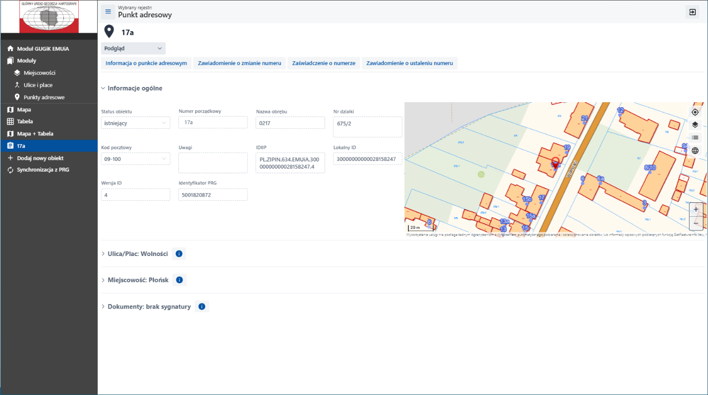zrzut z aplikacji EMUiA