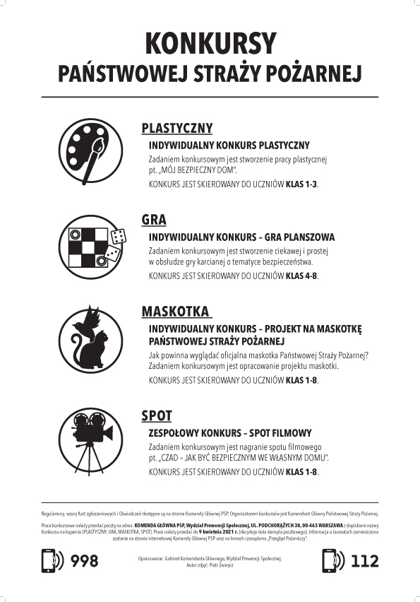 Wymienione Konkursy Państwowej Straży Pożarnej.