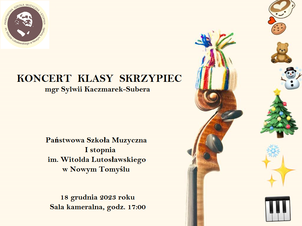 Plakat - Koncert uczniów klasy skrzypiec