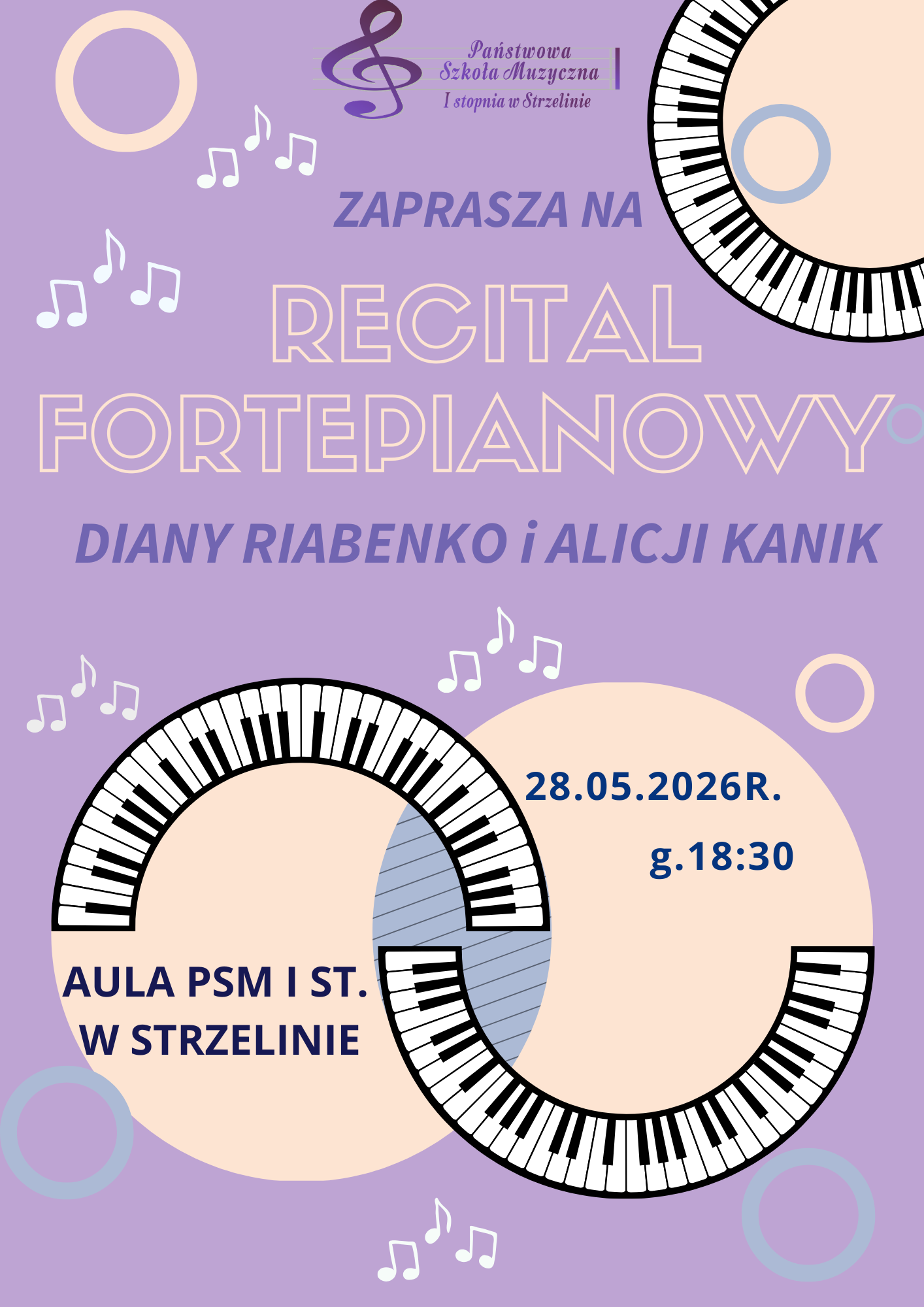 Recital fortepianowy Diany Riabenko oraz Alicji Kanik - 28.05.2026 r.