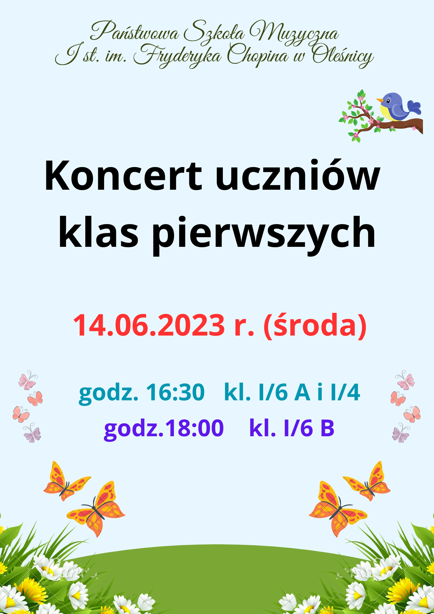 koncert uczniów klas pierwszych