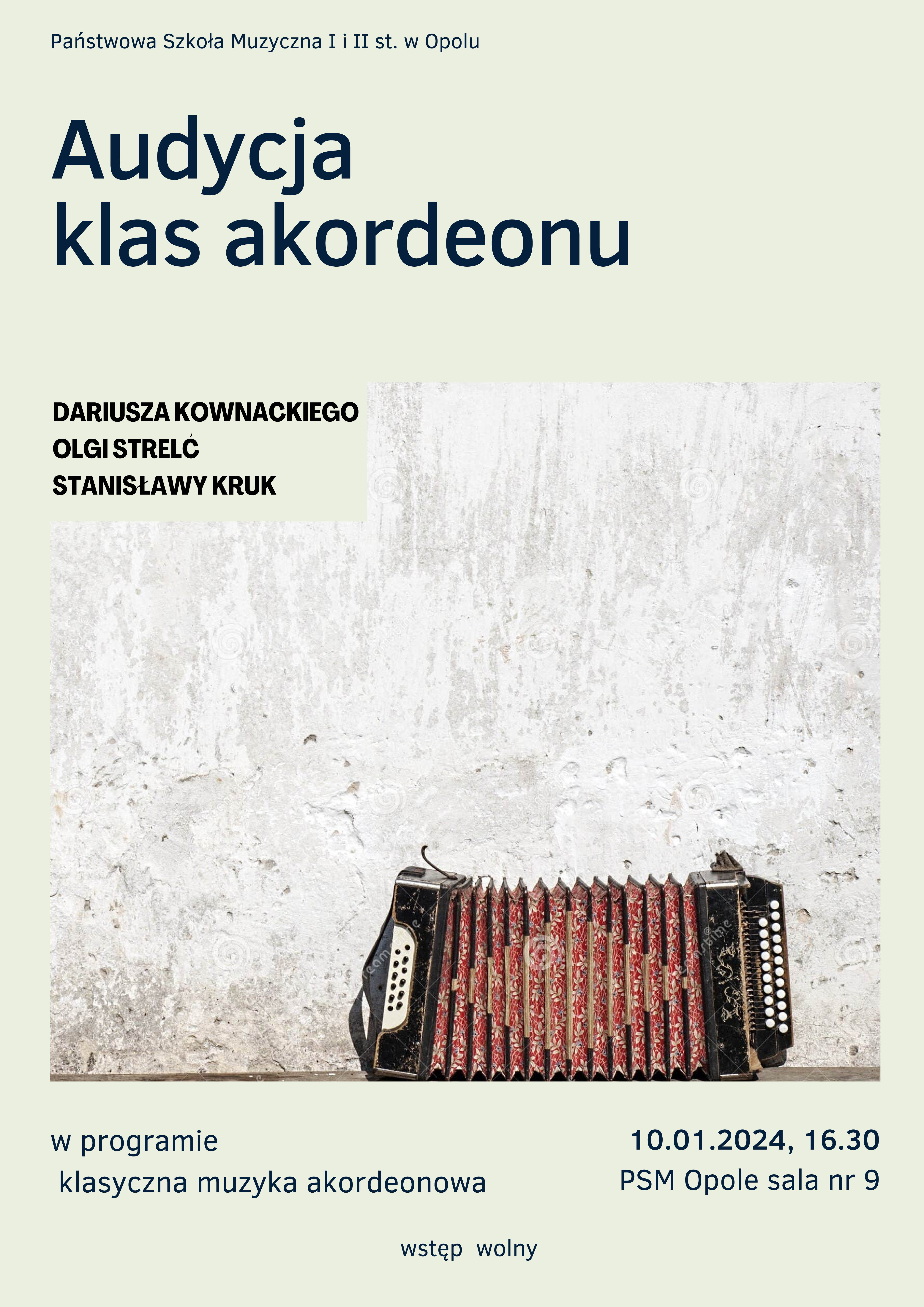 Plakat audycji klas akordeonu