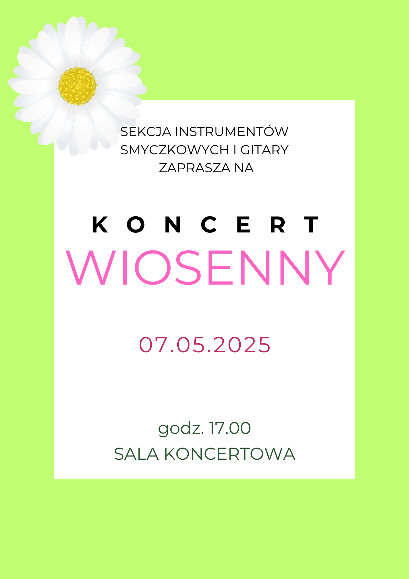 Afisz na Koncert Wiosenny