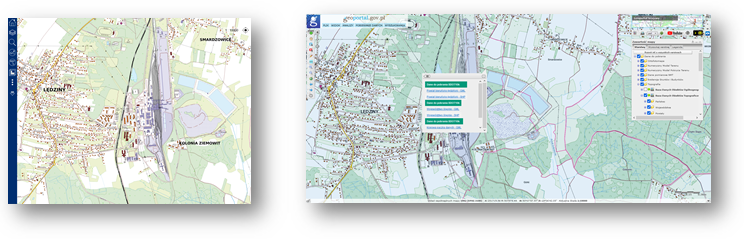 Ilustracja przedstawia zaktualizowany zbiór danych BDOT10k dla powiatu bieruńsko-lędzińskiego w Portalu BDOT10k oraz w usłudze Baza Danych Obiektów Topograficznych.