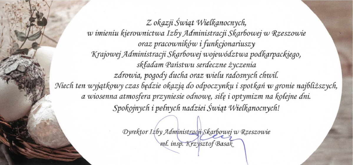 Życzenia Dyrektora IAS w Rzeszowie